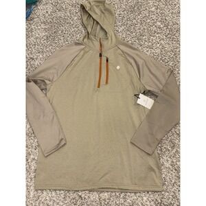 NWT Men's Aspen Medium Quarter zip Athletic Hoodie Tan Beige Pullover Hoodie